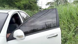 A girl went out and got fucked by many guys in the forest