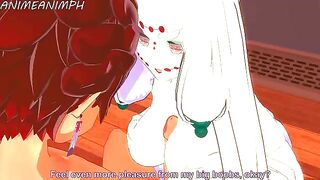 The Spider Demon, in the form of a woman, engages in intense action with Tanjiro