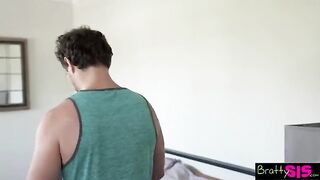 Pervert stepsis convinces her friend to get naked and play with a cock