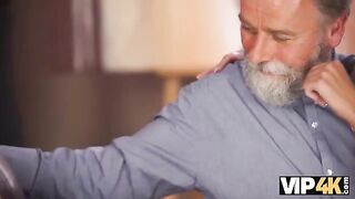 Czech girl had to endure her longing and have sex with old man