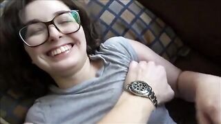 A man stays home with his perfect brunette girlfriend