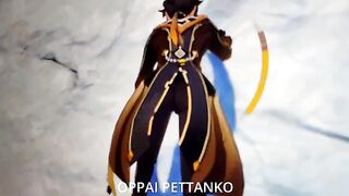 Cosplayer Xiao gets caught masturbating by Zhongli in a steamy Genshin Impact scene