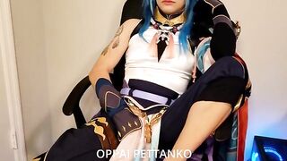 Cosplayer Xiao gets caught masturbating by Zhongli in a steamy Genshin Impact scene