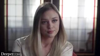 A pretty woman, Amber Moore, has a steamy affair with a man in uniform