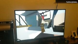 A cute couple has fun with a video game and blowjob challenge