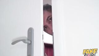 The whore is fucked in the forge by two young guys in HD