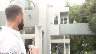 A pretty woman is doing blowjob to take away her sadness