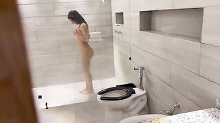 A young and beautiful Venezuelan had an intense shower experience
