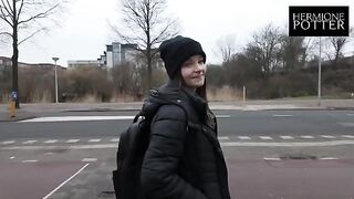 I picked up a cute girl on a walk and fucked her hard