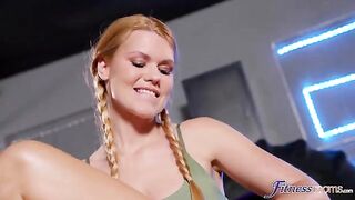 Redhead beauties are having fun in a sports event, showcasing their skills