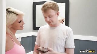 A hot mature blonde is spoiling her son in every way imaginable