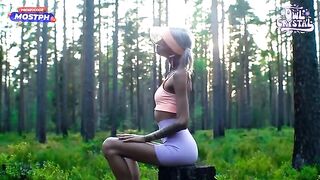 A beautiful girl sucks the cock of her neighbor in the forest