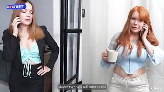 Hot threesome sex with my stepmom and teacher, featuring intense role-play action