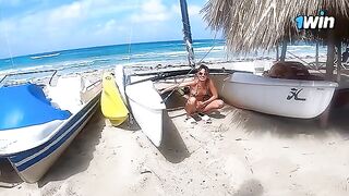 The couple experienced passion on a risky nude beach adventure