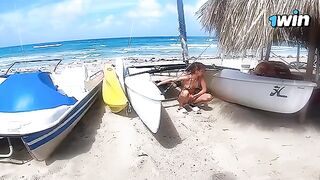 The couple experienced passion on a risky nude beach adventure