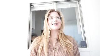 Young blonde gets a huge dick in her mouth and on her face