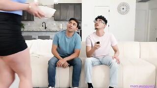 Two mature ladies agreed to fuck with young guys in a steamy swap