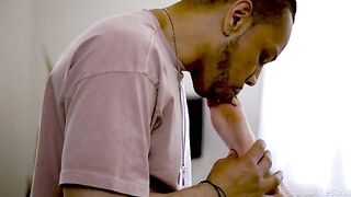 Blonde mistress licks her black boyfriend’s cock and pussy