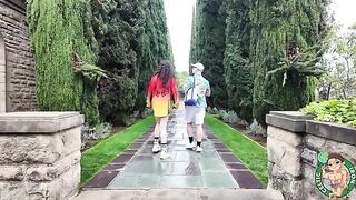 An Iranian girl is checking out the historical sites and gets horny