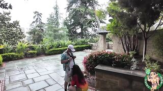 An Iranian girl is checking out the historical sites and gets horny
