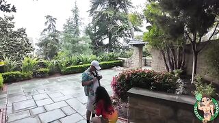 An Iranian girl is checking out the historical sites and gets horny