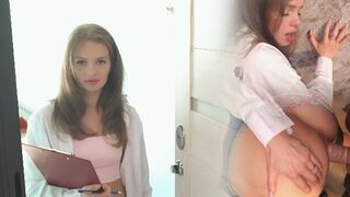 A girl got wet and had sex with a stranger wearing a condom
