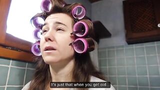 She showed her motivation by letting the plumber do the job