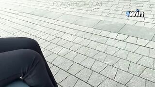 The student received a prize and showed his cock to the girl