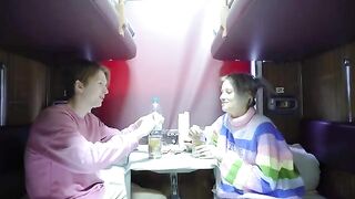 A cute girl got a good look in the compartment, it was tight