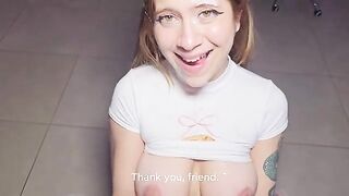 She was waiting for a load of cum on her face