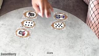 The girls played for slacks and had to fuck on the cards