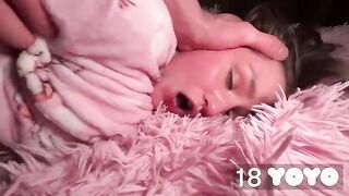 The guy distracted the girl and stuck his cock in her ass