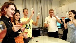 The first night of an incredible orgy, a group sex party celebration