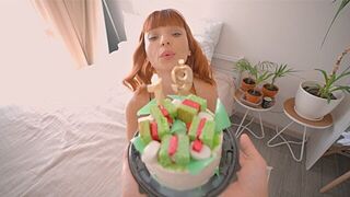 A red-haired beauty received a special surprise on her birthday