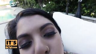 Petite teen Gina Valentina gets her tight ass smashed early in the morning