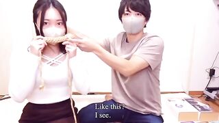 The girl was tied up with ropes and got fucked hard with a vibrator