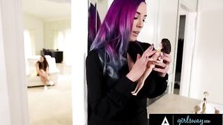 A hot and sexy girl with a stunning hair color is using her magic to have a hard sex session with Angela White