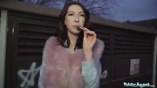 Public agent fucked tight pussy of stunning Chanel Kiss after a deepthroat blowjob