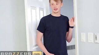 The guy is looking through the house for money and stumbles upon a big dildo