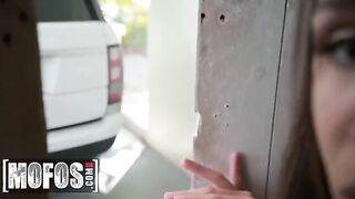 Abella Danger gets on her knees to thank her savior