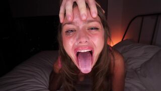 My boyfriend has destroyed my throat with extreme deepthroat blowjob!