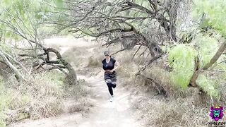 Sweaty workout and hardcore sex on the trail