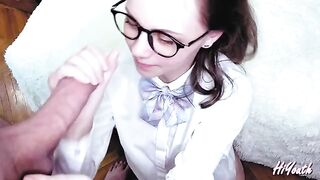 A cute Russian girl got a huge load on her face - hiYouth