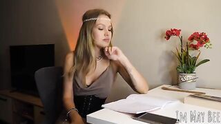 Tits long for freedom in a steamy solo scene