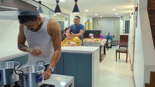 I fucked the hot neighbor before dinner, right in the kitchen