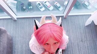 A cute 18 y.o. girl is playing a naughty game with her partner