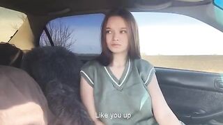 A beautiful girl played with a tongue in an intense scene