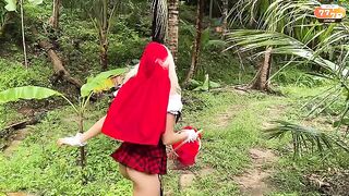 The little red riding hood had a hot and passionate sex with the wolf