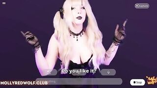 A sexy blonde is being fucked on a machine for Halloween