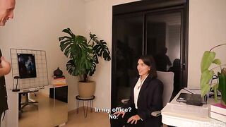 The employee's tongue is useful for her boss